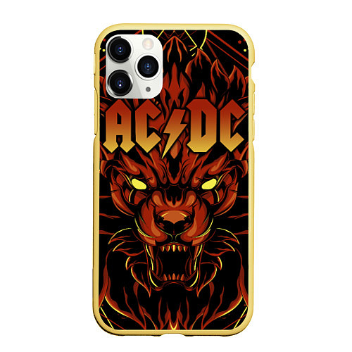 Чехол iPhone 11 Pro матовый ACDC / 3D-Желтый – фото 1