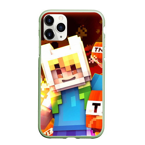 Чехол iPhone 11 Pro матовый MINECRAFT / 3D-Салатовый – фото 1