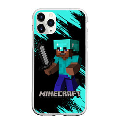 Чехол iPhone 11 Pro матовый MINECRAFT, цвет: 3D-белый