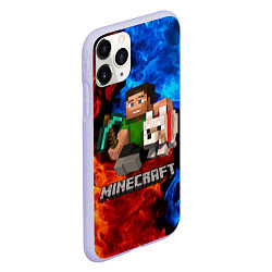 Чехол iPhone 11 Pro матовый MINECRAFT, цвет: 3D-светло-сиреневый — фото 2