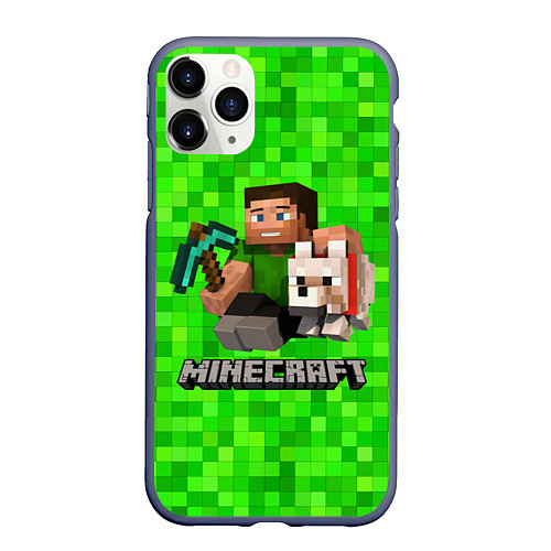 Чехол iPhone 11 Pro матовый MINECRAFT / 3D-Серый – фото 1