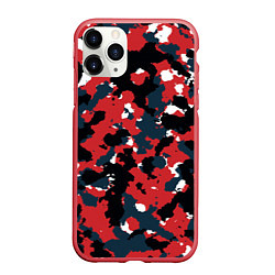Чехол iPhone 11 Pro матовый КАМУФЛЯЖ, цвет: 3D-красный
