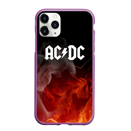 Чехол iPhone 11 Pro матовый AC DC / 3D-Фиолетовый – фото 1