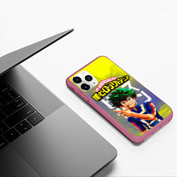 Чехол iPhone 11 Pro матовый Моя геройская академия Изуку, цвет: 3D-малиновый — фото 2