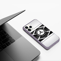 Чехол iPhone 11 Pro матовый MERCEDES-BENZ, цвет: 3D-серый — фото 2