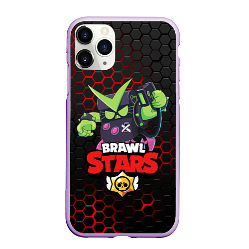 Чехол iPhone 11 Pro матовый BRAWL STARS VIRUS 8-BIT / 3D-Сиреневый – фото 1