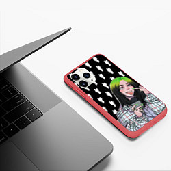 Чехол iPhone 11 Pro матовый Billie Eilish, цвет: 3D-красный — фото 2