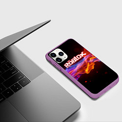 Чехол iPhone 11 Pro матовый ROBLOX, цвет: 3D-фиолетовый — фото 2