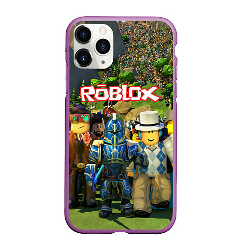 Чехол iPhone 11 Pro матовый ROBLOX / 3D-Фиолетовый – фото 1