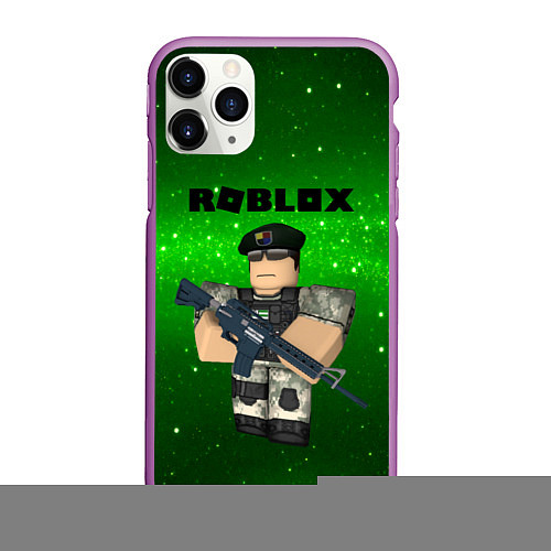 Чехол iPhone 11 Pro матовый Roblox / 3D-Фиолетовый – фото 1