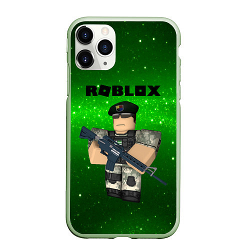 Чехол iPhone 11 Pro матовый Roblox / 3D-Салатовый – фото 1