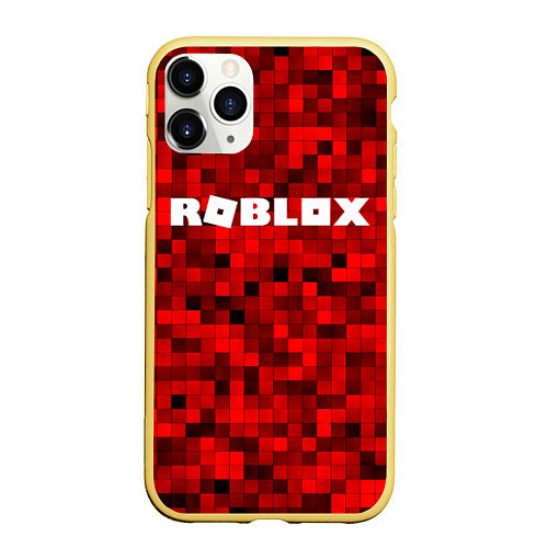 Чехол iPhone 11 Pro матовый Roblox / 3D-Желтый – фото 1