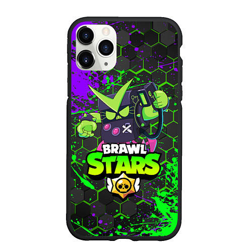 Чехол iPhone 11 Pro матовый BRAWL STARS VIRUS 8-BIT / 3D-Черный – фото 1