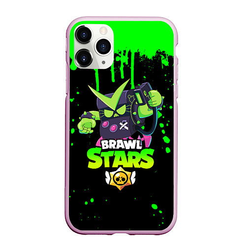 Чехол iPhone 11 Pro матовый BRAWL STARS VIRUS 8-BIT / 3D-Розовый – фото 1