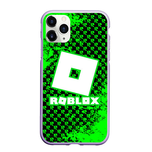Чехол iPhone 11 Pro матовый Roblox / 3D-Светло-сиреневый – фото 1