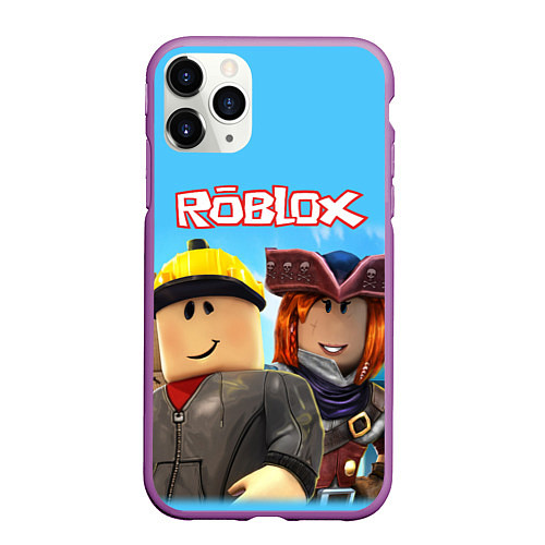 Чехол iPhone 11 Pro матовый ROBLOX / 3D-Фиолетовый – фото 1