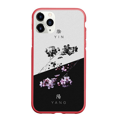 Чехол iPhone 11 Pro матовый YinYang / 3D-Красный – фото 1