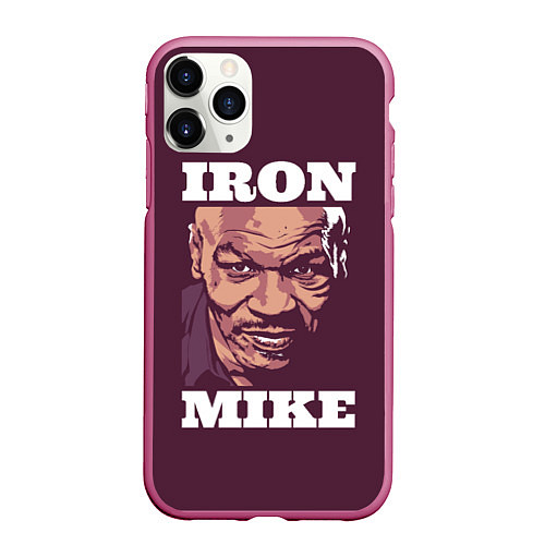 Чехол iPhone 11 Pro матовый Mike Tyson / 3D-Малиновый – фото 1