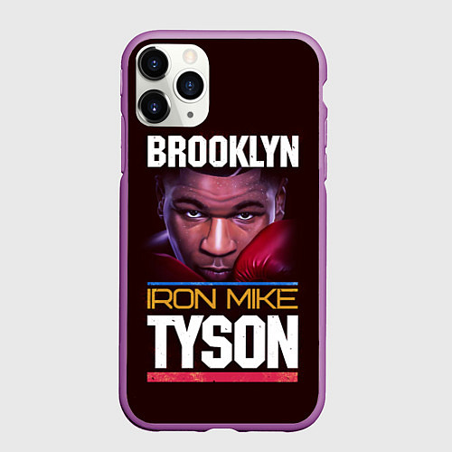 Чехол iPhone 11 Pro матовый Mike Tyson / 3D-Фиолетовый – фото 1