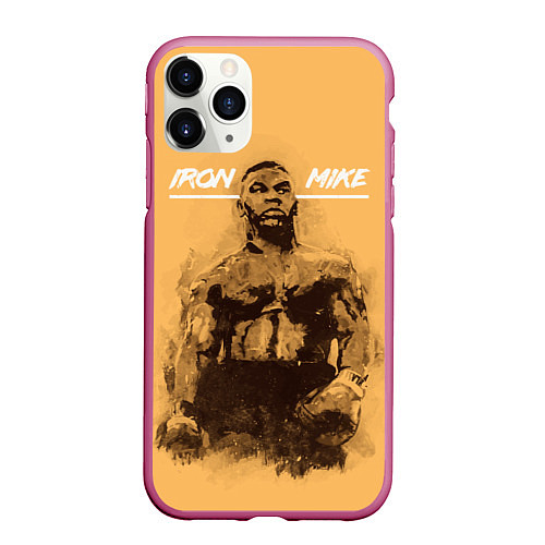 Чехол iPhone 11 Pro матовый Iron Mike / 3D-Малиновый – фото 1