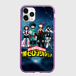 Чехол iPhone 11 Pro матовый Моя геройская академия, цвет: 3D-фиолетовый