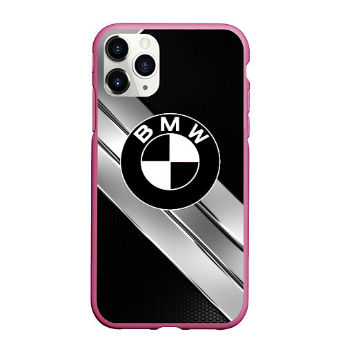 Чехол iPhone 11 Pro матовый BMW / 3D-Малиновый – фото 1