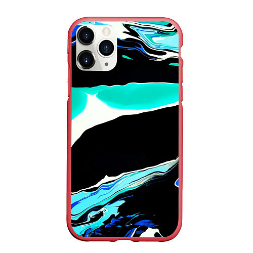 Чехол iPhone 11 Pro матовый Абстракция / 3D-Красный – фото 1