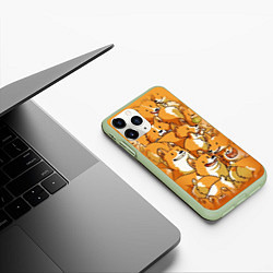 Чехол iPhone 11 Pro матовый Корги, цвет: 3D-салатовый — фото 2
