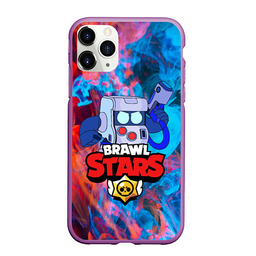 Чехол iPhone 11 Pro матовый Brawl stars 8 bit / 3D-Фиолетовый – фото 1