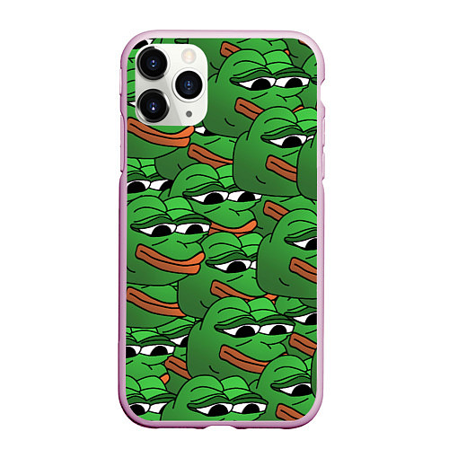 Чехол iPhone 11 Pro матовый Pepe The Frog / 3D-Розовый – фото 1