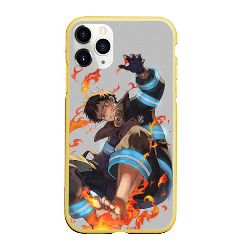 Чехол iPhone 11 Pro матовый FireForce / 3D-Желтый – фото 1