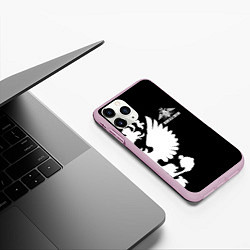 Чехол iPhone 11 Pro матовый Войска связи, цвет: 3D-розовый — фото 2
