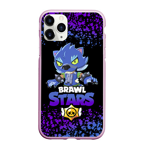 Чехол iPhone 11 Pro матовый Brawl stars leon оборотень / 3D-Розовый – фото 1