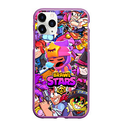 Чехол iPhone 11 Pro матовый BRAWL STARS SANDY, цвет: 3D-фиолетовый