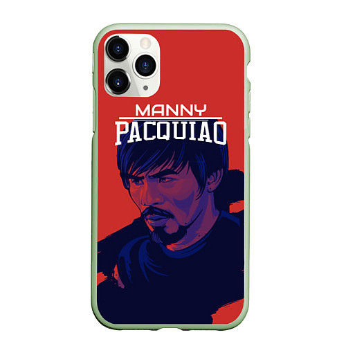 Чехол iPhone 11 Pro матовый Manny Pacquiao / 3D-Салатовый – фото 1