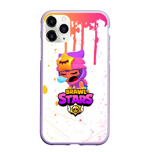 Чехол iPhone 11 Pro матовый BRAWL STARS SANDY / 3D-Светло-сиреневый – фото 1