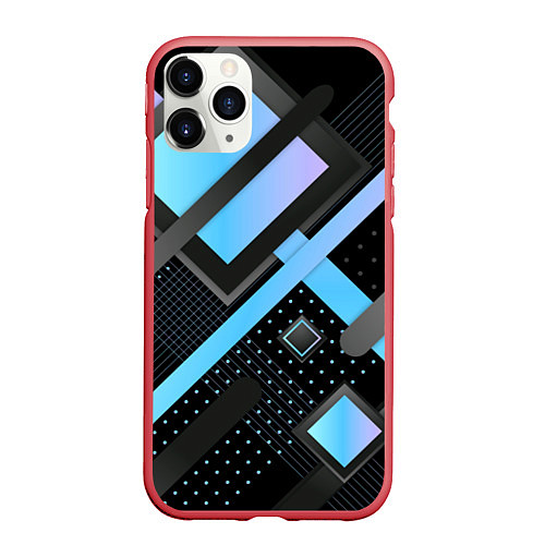 Чехол iPhone 11 Pro матовый Modern Geometry / 3D-Красный – фото 1