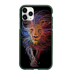 Чехол iPhone 11 Pro матовый Лев, цвет: 3D-темно-зеленый