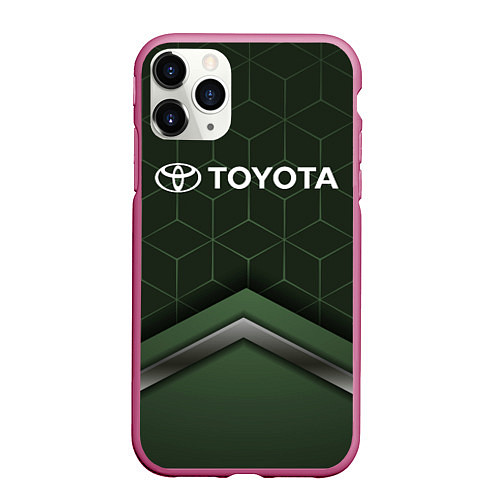 Чехол iPhone 11 Pro матовый TOYOTA / 3D-Малиновый – фото 1