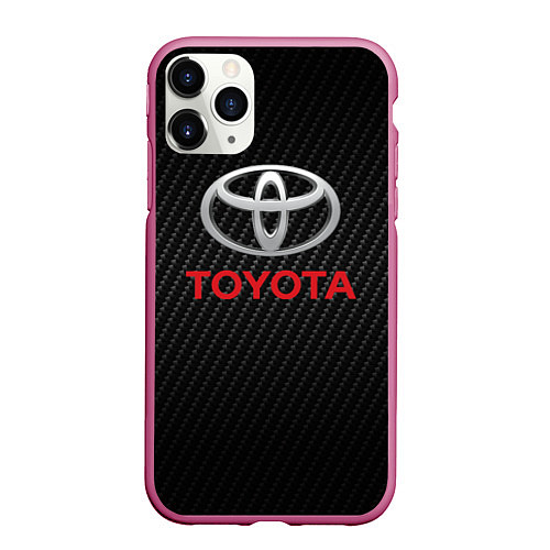 Чехол iPhone 11 Pro матовый TOYOTA / 3D-Малиновый – фото 1