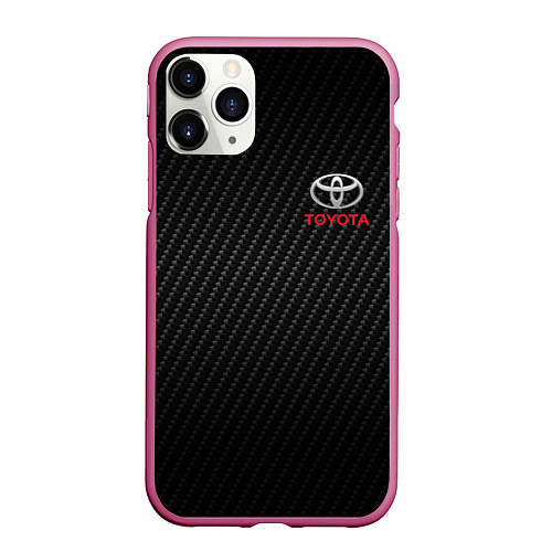 Чехол iPhone 11 Pro матовый TOYOTA / 3D-Малиновый – фото 1