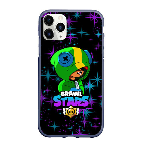 Чехол iPhone 11 Pro матовый Brawl Stars LEON / 3D-Серый – фото 1