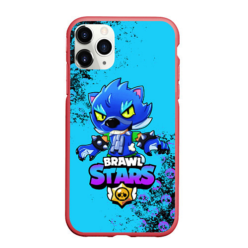 Чехол iPhone 11 Pro матовый Brawl Stars LEON / 3D-Красный – фото 1