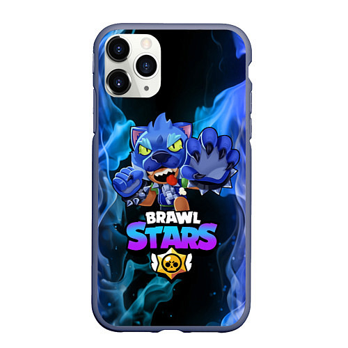 Чехол iPhone 11 Pro матовый Brawl Stars LEON / 3D-Серый – фото 1