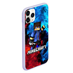 Чехол iPhone 11 Pro матовый Minecraft Майнкрафт, цвет: 3D-светло-сиреневый — фото 2