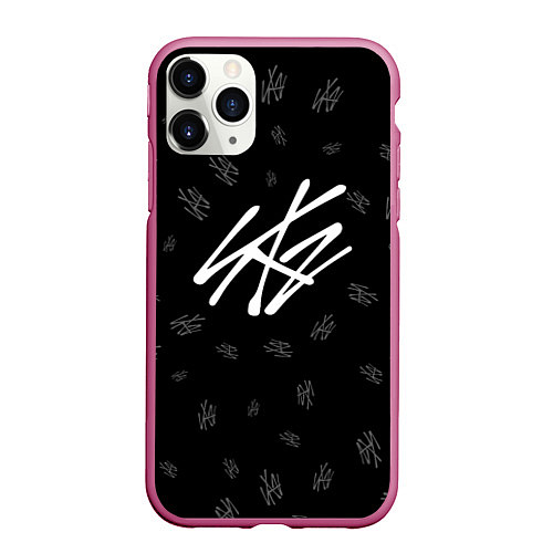 Чехол iPhone 11 Pro матовый Stray Kids / 3D-Малиновый – фото 1