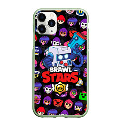 Чехол iPhone 11 Pro матовый BRAWL STARS 8-BIT, цвет: 3D-салатовый