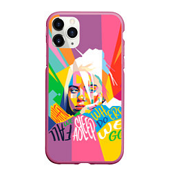 Чехол iPhone 11 Pro матовый BILLIE EILISH, цвет: 3D-малиновый