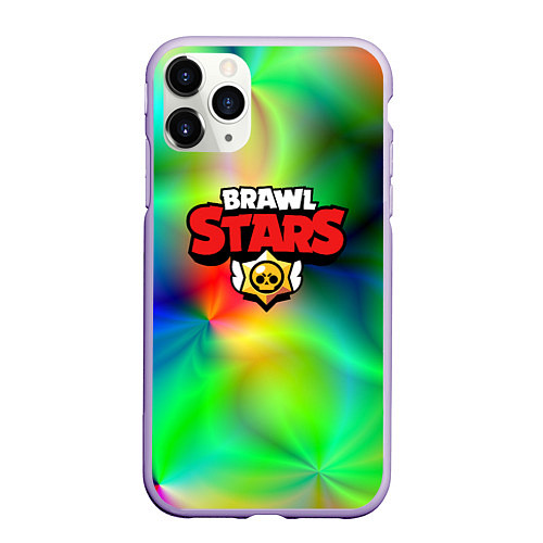 Чехол iPhone 11 Pro матовый BRAWL STARS / 3D-Светло-сиреневый – фото 1