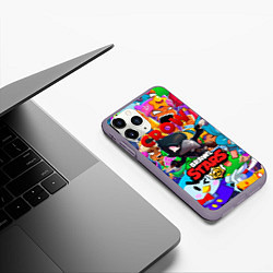 Чехол iPhone 11 Pro матовый BRAWL STARS CROW, цвет: 3D-серый — фото 2